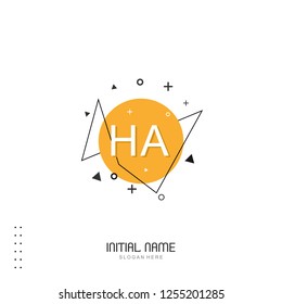 HA Initial logo template vector