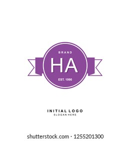 HA Initial logo template vector