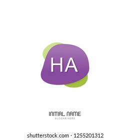 HA Initial logo template vector