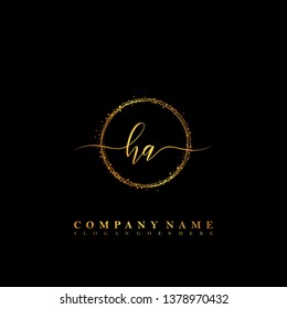 HA Initial luxury handwriting logo vector