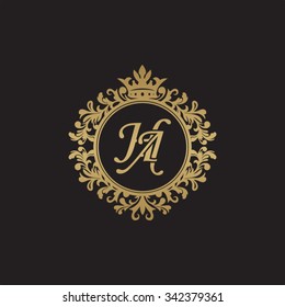 HA initial luxury ornament monogram logo