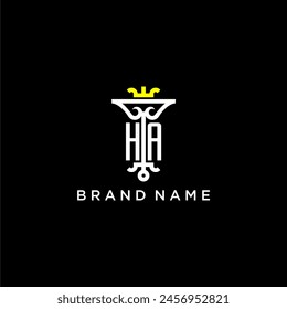 HA initial monogram brand logo design for crown vector image