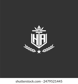 HA initial monogram brand logo design for crown vector image