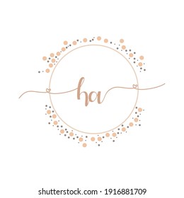 HA Initial monogram handwriting luxury illustration