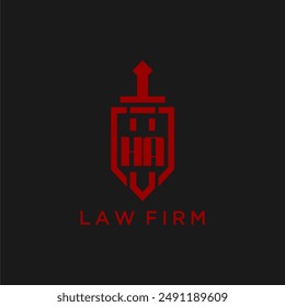 HA initial monogram for law firm with sword and shield logo image