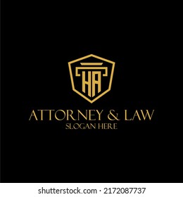 HA initial monogram for lawfirm logo ideas with creative polygon style design