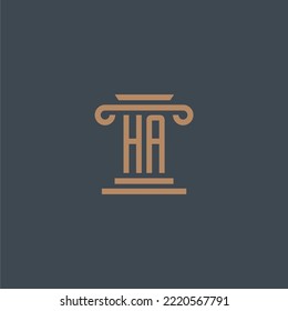 HA initial monogram for lawfirm logo with pillar design