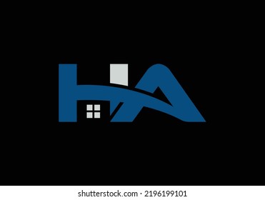 HA Initial Monogram Letter ha Real Estate Logo Design Vector Template h a Letter Logo Design