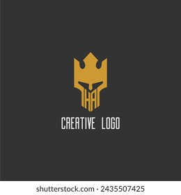 HA initial monogram logo for gaming with creative king spartan image design