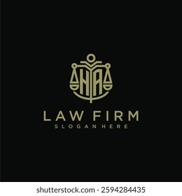 HA initial monogram logo for lawfirm with scale vector design