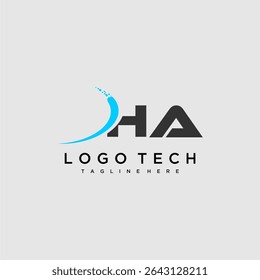 HA initial monogram for technology logo design