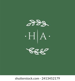 HA initial monogram wedding with creative design