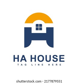 HA Initials Buchstaben Logo. Vorlage für das Logo von Immobilien.