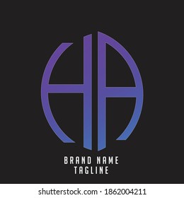 HA initials logo, name initials logo, company initials logo, person initials logo