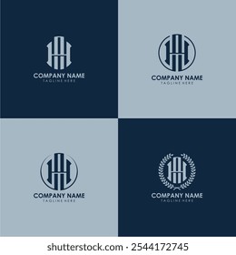 O logotipo de iniciais HA que pode ser usado para vários tipos de empresas.