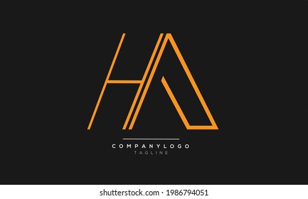 HA-Initialen Text-Buchstaben-Buchstaben-Alphabet Logo-Design