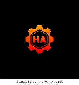 HA Initials Tech Logo Vector Art Icons and Graphics