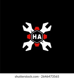 HA Initials Vektor Stok Otomotif Logo Design