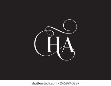 HA latter ligature typography logo design template