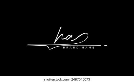 HA letter beauty handwriting vector logo. 