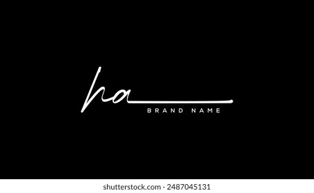 HA letter beauty handwriting vector logo. 