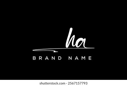 HA letter beauty handwriting vector logo. 