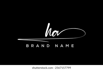 HA letter beauty handwriting vector logo. 