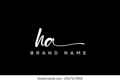 HA letter beauty handwriting vector logo. 