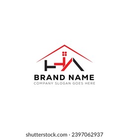 HA letter creative real estate vector logo design . HA creative initials letter logo concept.