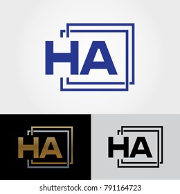 HA Letter Design - Initials Logo