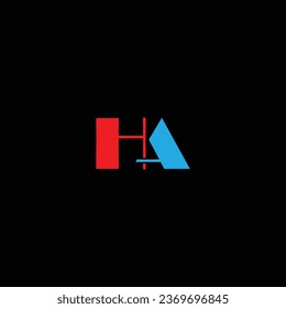 HA-Brief-Logo kreatives Design mit Vektorgrafik HA einfaches und modernes Logo