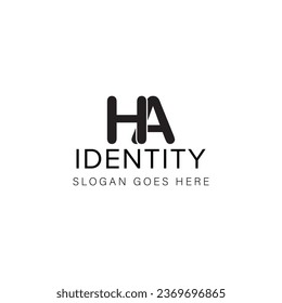 HA letter logo creative design with vector graphic HA simple and modern logo