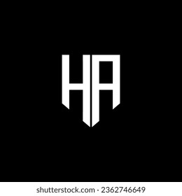 HA letter logo design with black background in illustrator. Vector logo, calligraphy designs for logo, Poster, Invitation, etc.