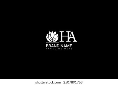 HA letter logo design on black background. HA creative initials letter logo concept. HA unique design.