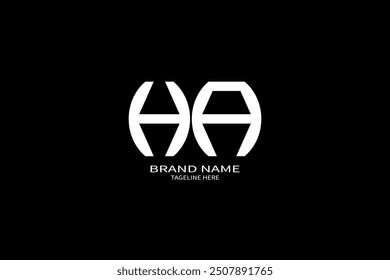 HA letter logo design on black background. HA creative initials letter logo concept. HA unique design.