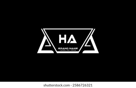 HA letter logo design on black background. HA creative initials letter logo concept. HA unique design