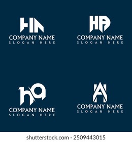 HA letter logo design set