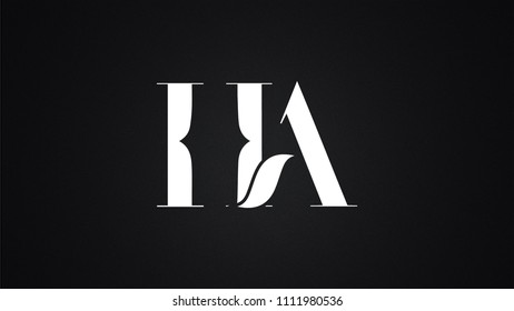 HA Letter Logo Design Template Vector