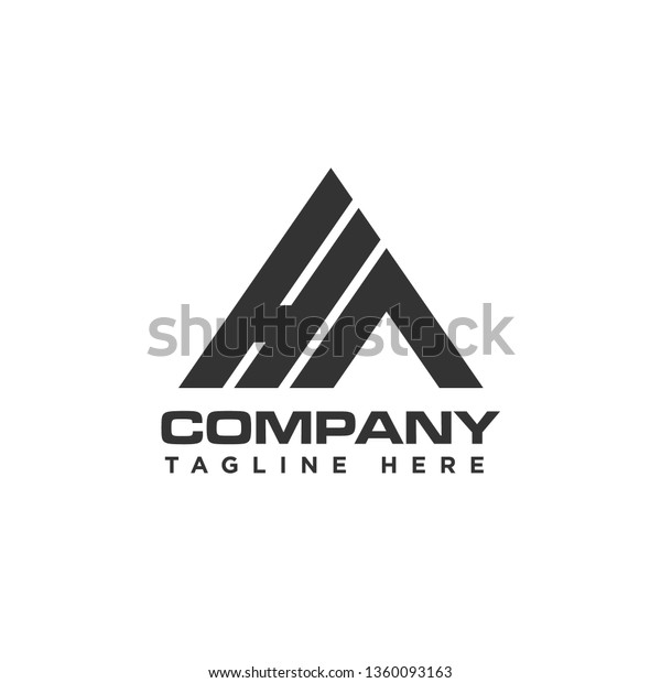 Ha Letter Logo Design Triangle Shape Stock Vector (Royalty Free) 1360093163