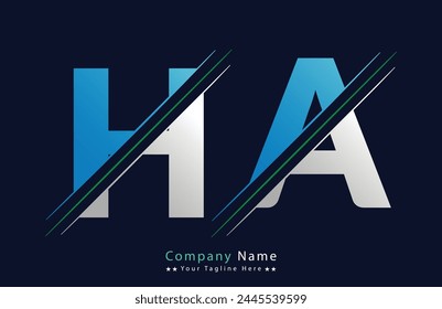 HA Letter logo design vector template.