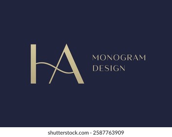 HA letter logo icon design. Classic style luxury initials monogram.