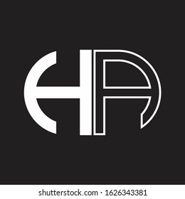 HA Letter logo monogram with oval shape negative space design template