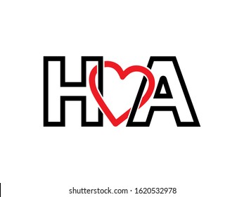HA Letter logo or symbol template design