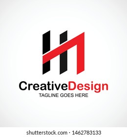 HA Letter Logo Vector in Black and Red Colors. Creative Modern for Business and Company.