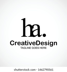 HA Letter Logo Vector in Black Colors. Creative Modern for Business and Company.