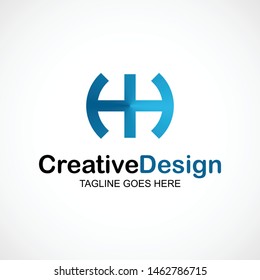 HA Letter Logo Vector in Blue Colors. Creative Modern for Business and Company.
