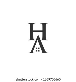 HA letter logo with a window symbol. logos for real estate companies