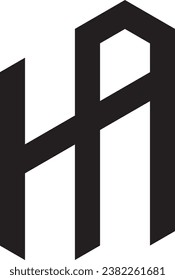 HA letter modern logo design