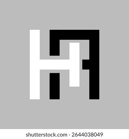 HA LETTER SQUARE VECTOR SIMPLE LOGO