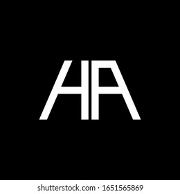 abstraktes HA-Logo einzeln auf schwarzem Hintergrund